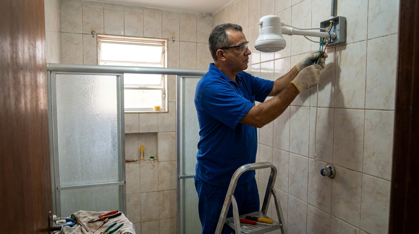 Substituição de Chuveiro Antigo na Boca do Monte, Santa Maria‑RS