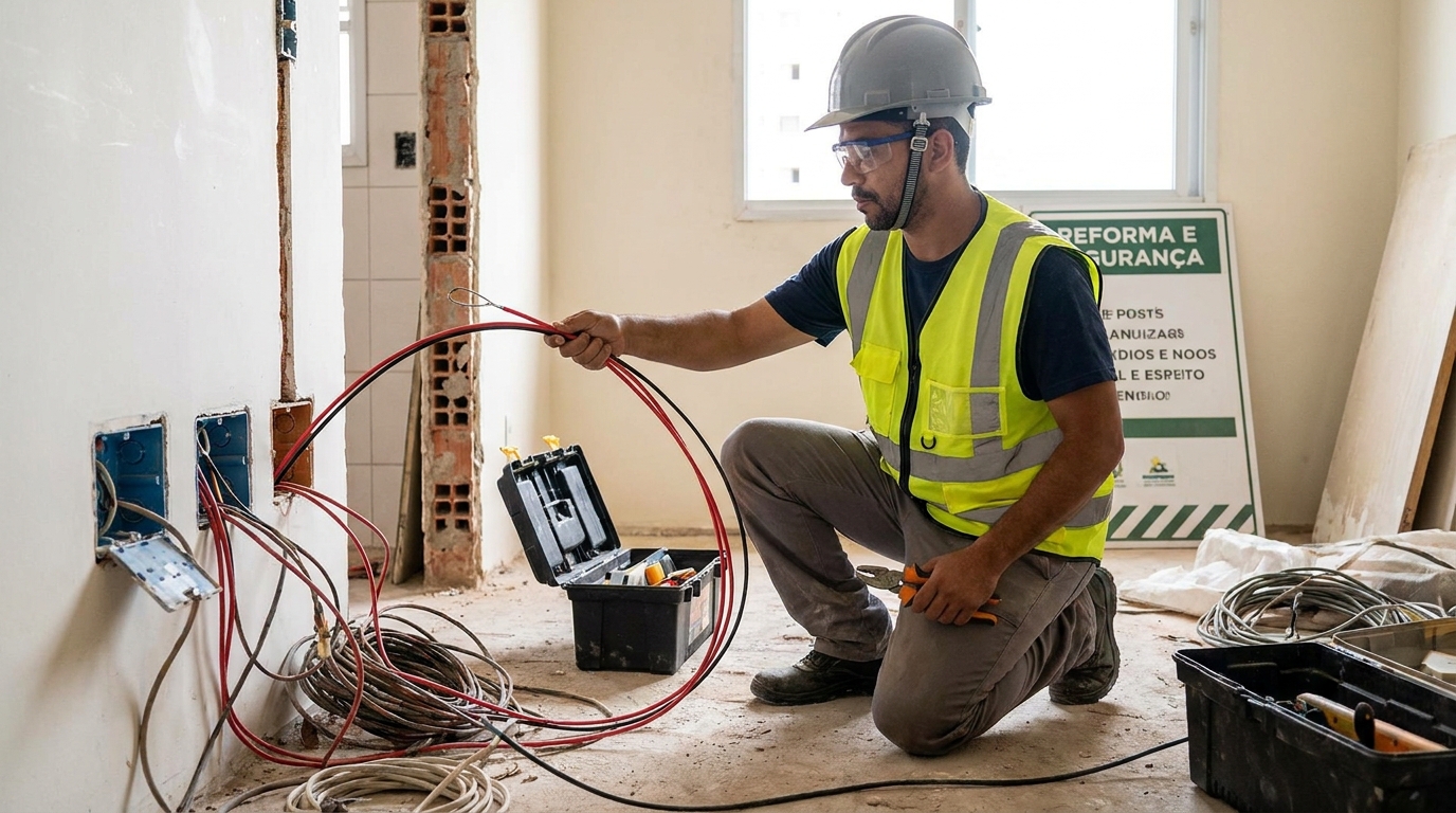 Substituição de Fios Antigos na Boca do Monte, Santa Maria‑RS
